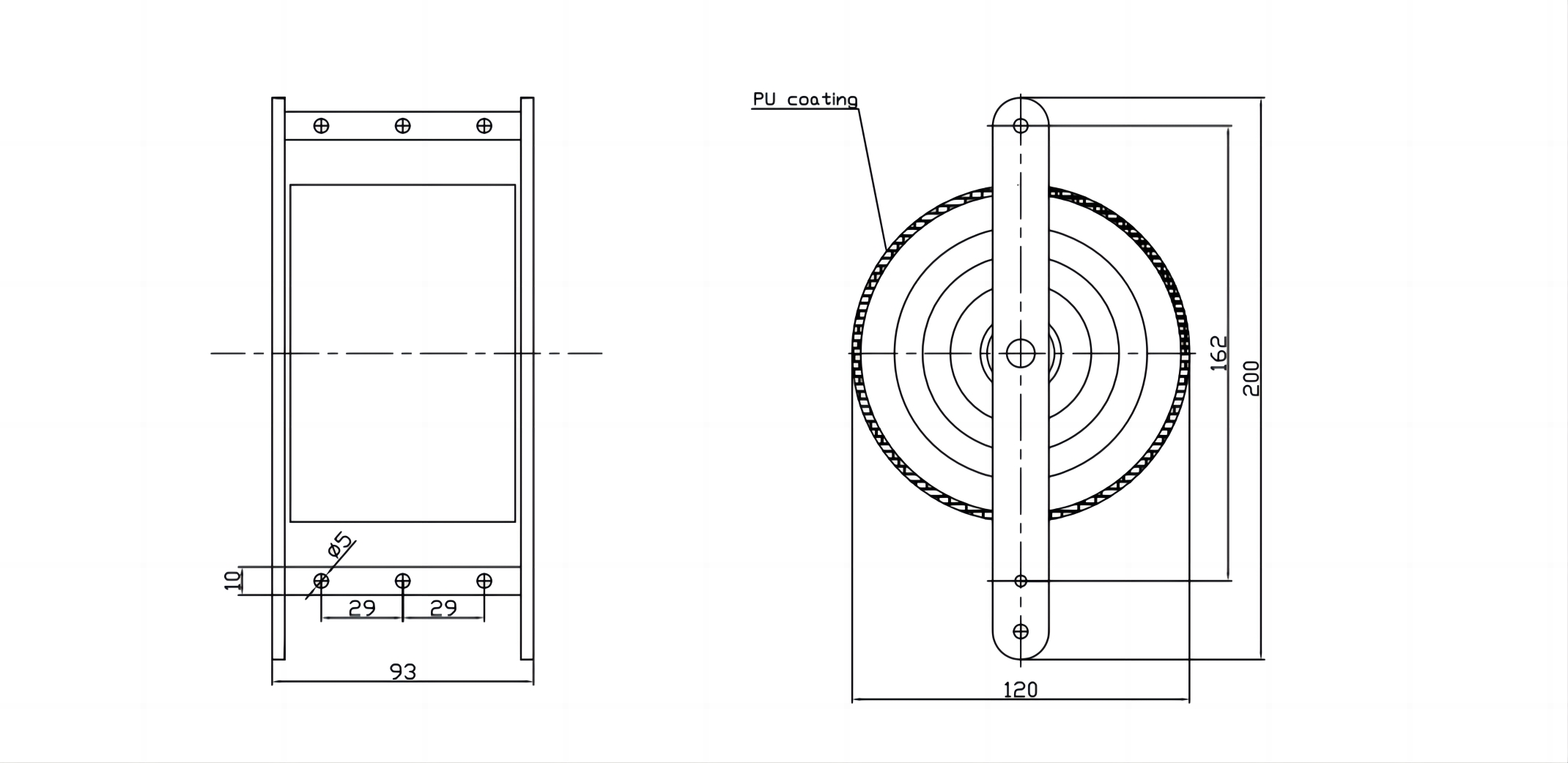 Medium/Heavy Duty External Brake Roller for Pallets 221db129-b835-4863-880d-f5f522f0d97b