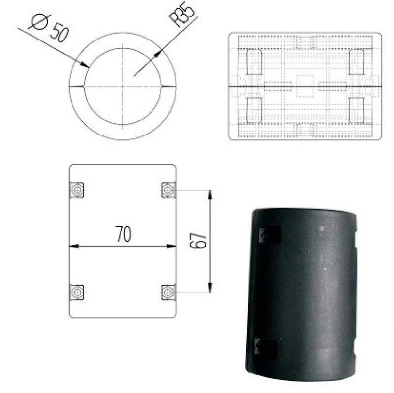 직선 롤러 슬리브 크기