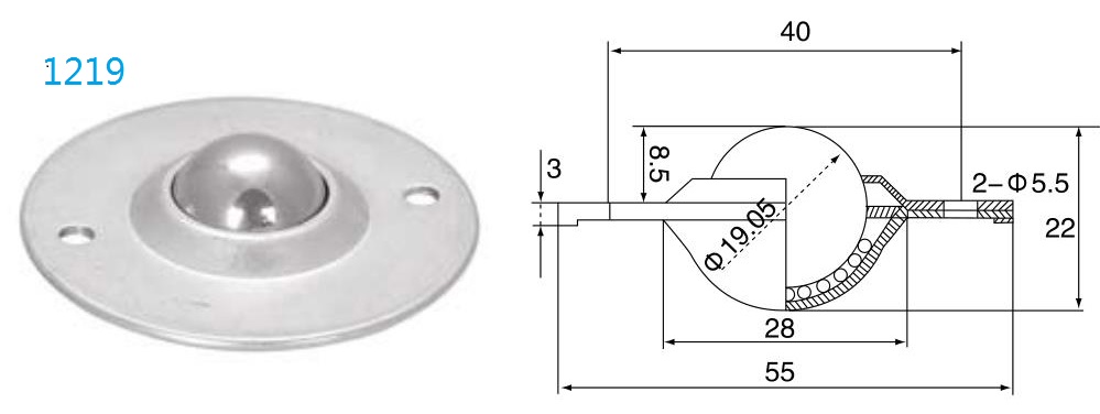 홀 고정 볼 전송 장치