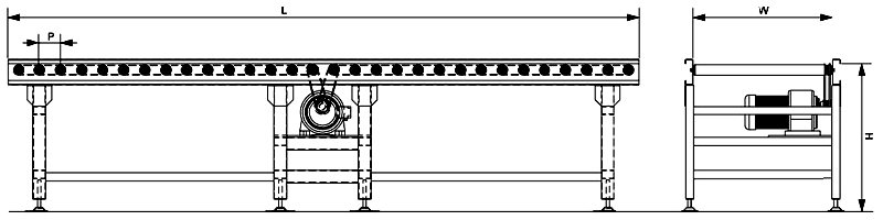 폴리비 롤러 컨베이어