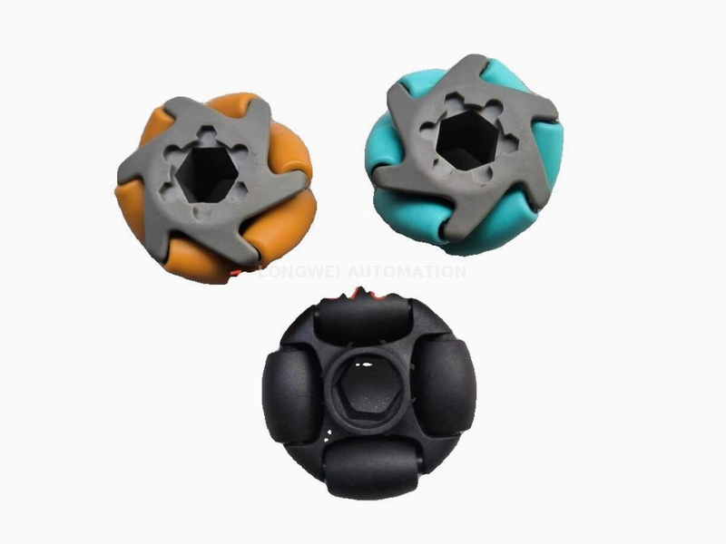 컨베이어 시스템 정렬을 위한 다방향 메카넘 휠 및 옴니 휠