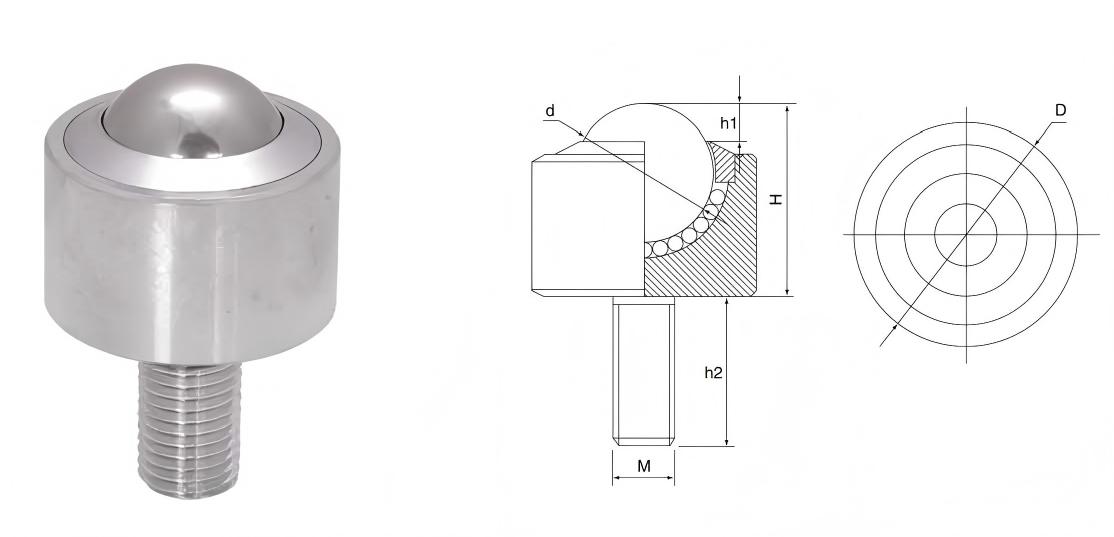 견고한 볼트 장착형 볼 트랜스퍼