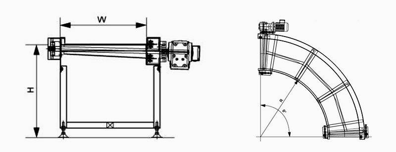 곡선 벨트 컨베이어
