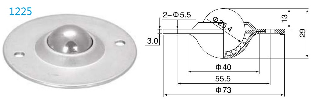 둥근 플랜지 고정 볼 전송 장치