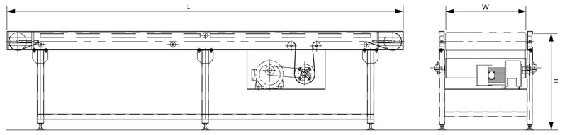 수평 벨트 컨베이어