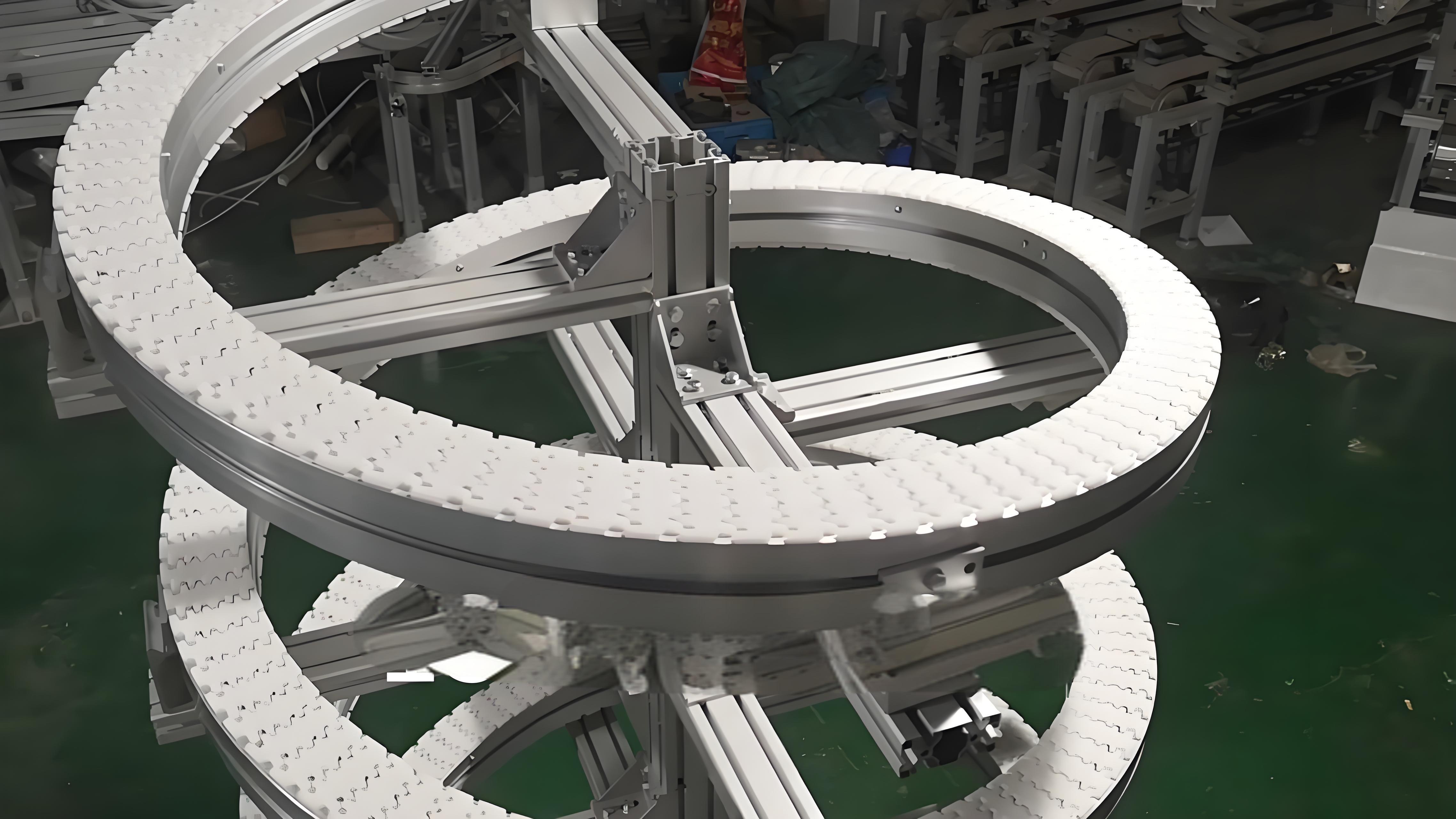 나선형의 유연한 모듈식 컨베이어