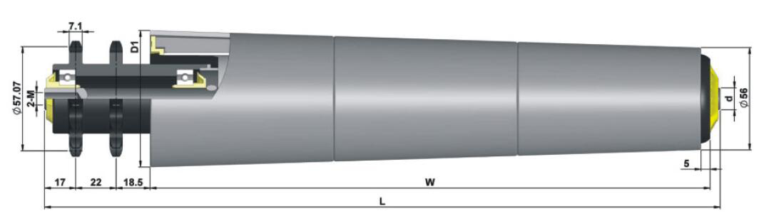 TP624 폴리머 스프로킷 테이퍼 슬리브 롤러