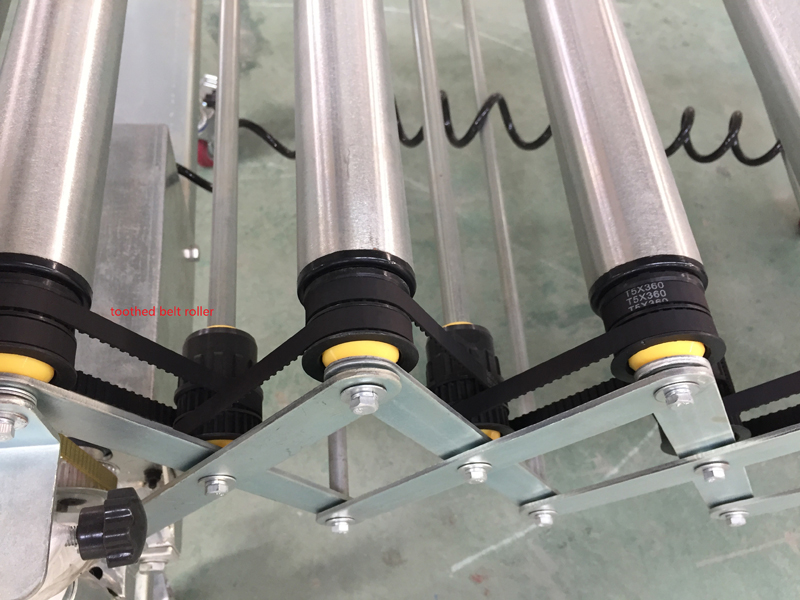 유연한 확장형 전동 타이밍 벨트 구동 롤러 컨베이어