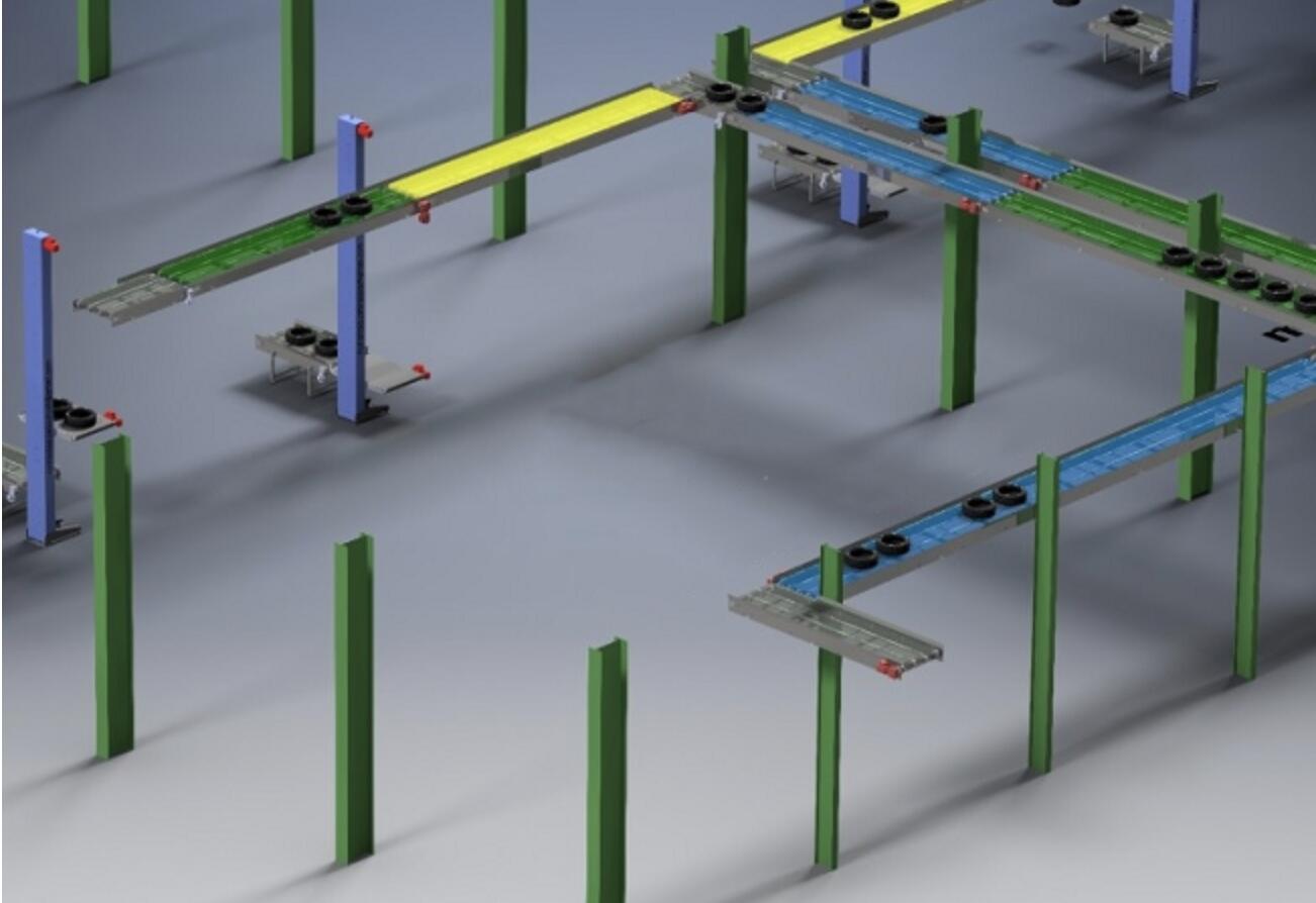 자동차 타이어 생산 컨베이어 라인